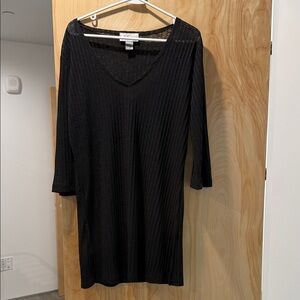 Black V neck cover up